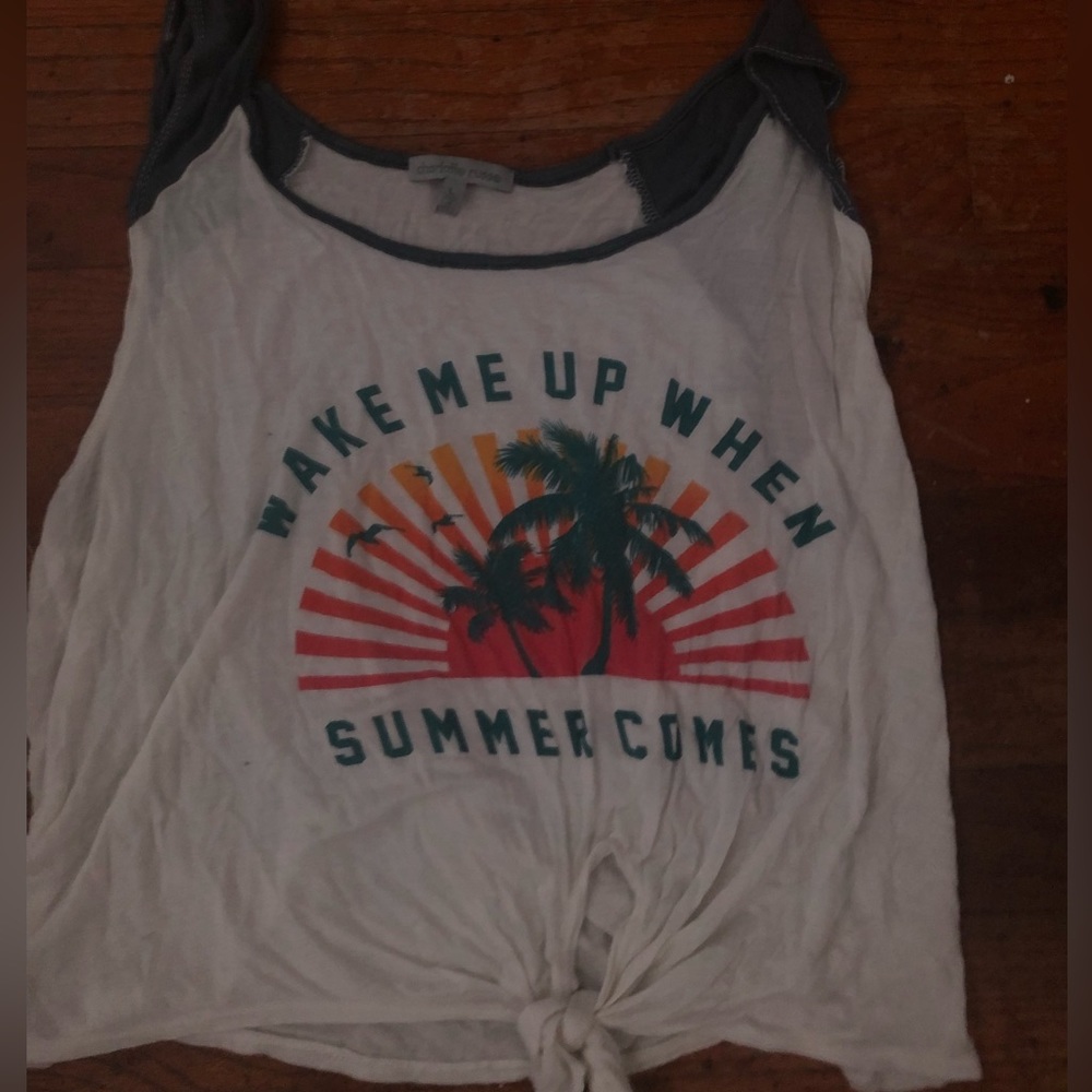 “Wake me up when summer comes” tank crop top